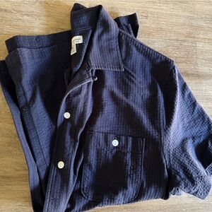 J.Crew Navy Button Down Soft Cotton Short Sleeve